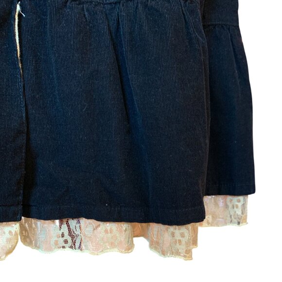 NEVADA - Fine Wale Corduroy Skirt - Brown Button-Front with lace hem - Size 16 - Picture 6 of 12